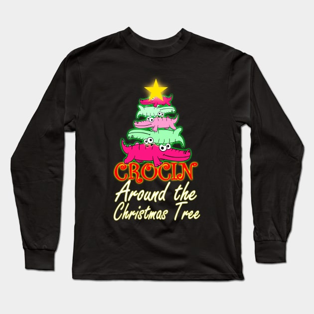 Crocin Around The Christmas Tree Long Sleeve T-Shirt by ZenCloak